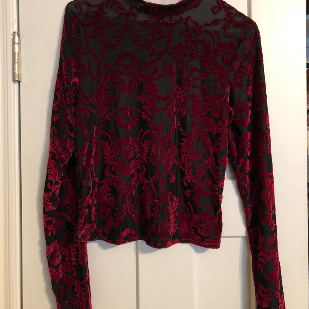 Velvet Burn out Long Sleeve Top